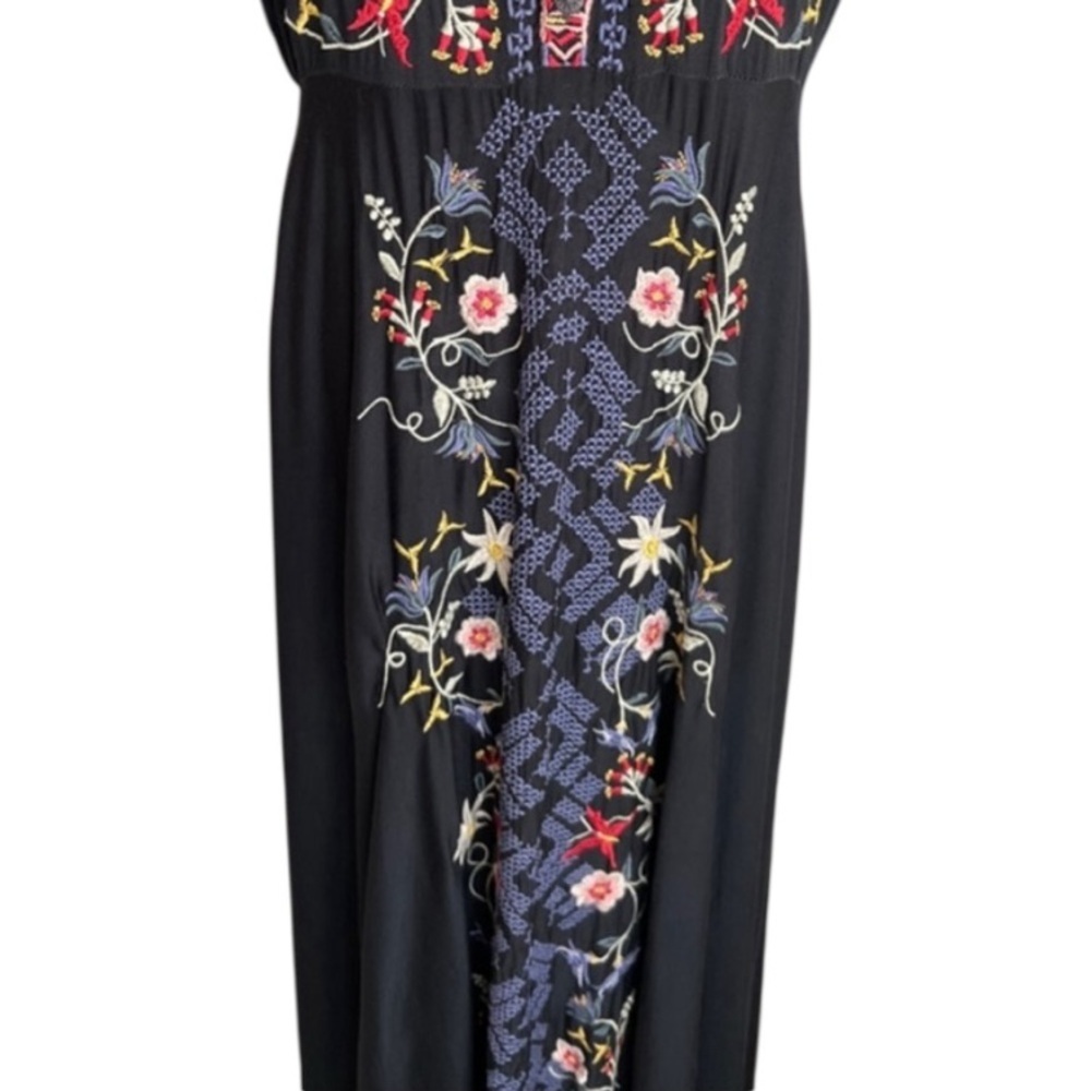 Johnny Was Mariposa heavily embroidered button down Challis Maxi dress - Picture 4 of 13